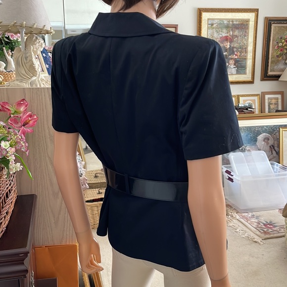 NWOT Worthington Black Short Sleeve Belted Blazer Jacket - Picture 7 of 12